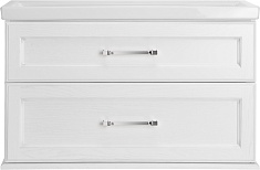 ASB-Woodline Тумба под раковину Венеция 100 подвесная белая патина серебро